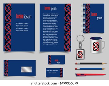 Corporate identity template design with red, white and black elements. Business stationery.
