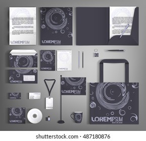 Corporate identity template design with spots. Business set stationery.