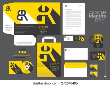 Corporate identity template design. Vector company style.