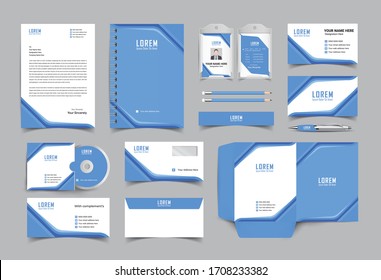 corporate identity template with digital elements. Vector company style for brand book and guideline. EPS 10