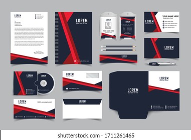 corporate identity template with digital elements. Vector company style for brand book and guideline. EPS 10