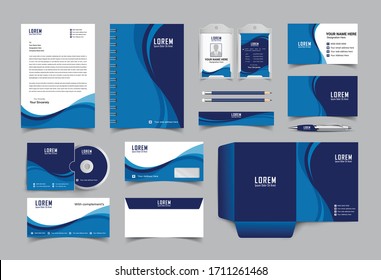 corporate identity template with digital elements. Vector company style for brand book and guideline. EPS 10