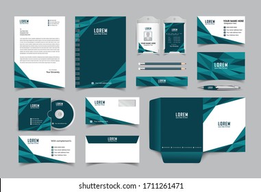 corporate identity template with digital elements. Vector company style for brand book and guideline. EPS 10