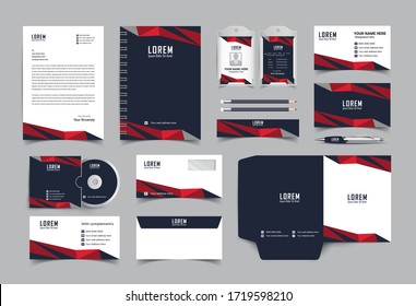 corporate identity template with digital elements. Vector company style for brand book and guideline. EPS 10