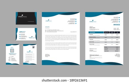 Corporate Identity Template mit digitalen Elementen. Vektor Firmenstil für Markenbuch und Leitfaden.