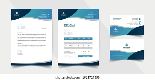 corporate identity template with digital elements Vector company style