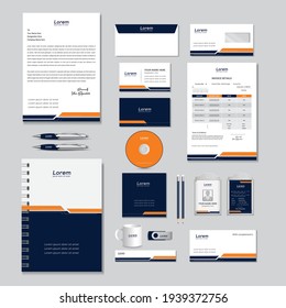 corporate identity template with digital elements. Vector company style for brand book and guideline. EPS 10