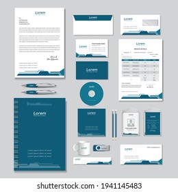 corporate identity template with digital elements. Vector company style for brand book and guideline. EPS 10