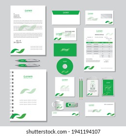 corporate identity template with digital elements. Vector company style for brand book and guideline. EPS 10