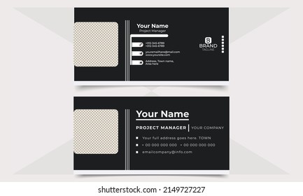 corporate identity template with  email signature design or business card or email footer