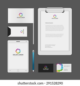 Corporate Identity Template with Logotype. Vector Illustration of Business Corporate Objects