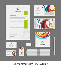 Vorlage für Unternehmensidentität mit Logotype. Vektorgrafik von Unternehmensobjekten
