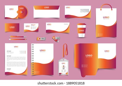 corporate identity template with modern elements, Branding Template Editable with abstract background. Business set branding eps 10