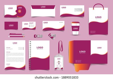 corporate identity template with modern elements, Branding Template Editable with abstract background. Business set branding eps 10