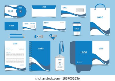 corporate identity template with modern elements, Branding Template Editable with abstract background. Business set branding eps 10