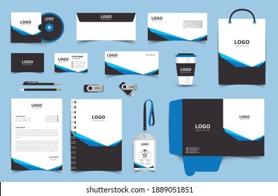 corporate identity template with modern elements, Branding Template Editable with abstract background. Business set branding eps 10