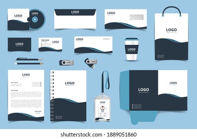 corporate identity template with modern elements, Branding Template Editable with abstract background. Business set branding eps 10