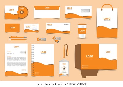 corporate identity template with modern elements, Branding Template Editable with abstract background. Business set branding eps 10