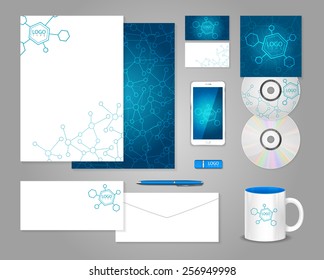 Corporate identity template with molecules