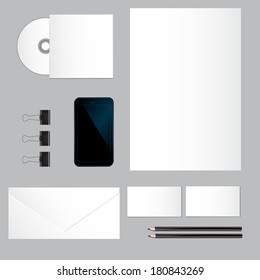 Corporate identity template on the gray background