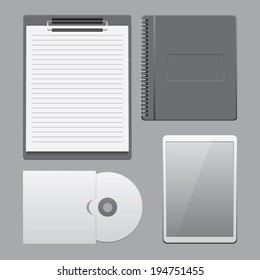 Corporate identity template on the gray background. eps 10
