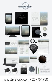Corporate identity template on white background.Clean design,vector illustration