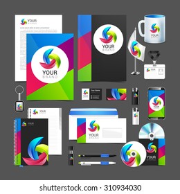 corporate identity template with round elements company style brandbook.