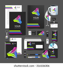 corporate identity template with round elements company style brandbook.