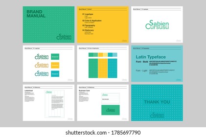 Conjunto de plantillas de identidad corporativa. Diseño de libros de marca.