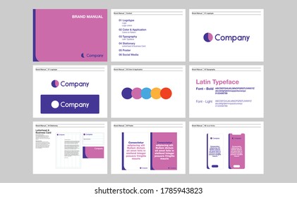 Corporate identity template set. Brand book design.