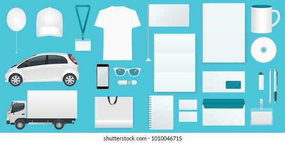 Corporate identity template set. Branding design. Blank white template. Business stationery mock-up. For graphic designers presentations and portfolios.