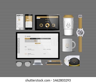 Corporate identity template set. Branding design. Business stationery mock-up with logo. large collection. With a bank application template