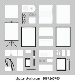 Corporate identity template set. Branding design. Business stationery mock-up. Large collection. Template folder, A4 letter, visiting card, envelope more. Empty objects for presentation company style.