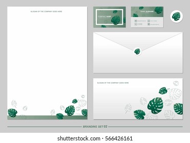 Corporate identity template set. Branding design. Letter envelope, card, letterhead