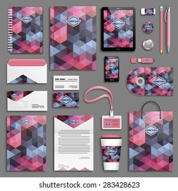 Corporate identity template set. Business stationery mock-up with logo. Branding design. 