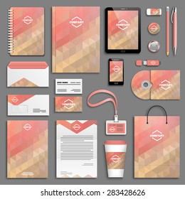 Corporate identity template set. Business stationery mock-up with logo. Branding design. 