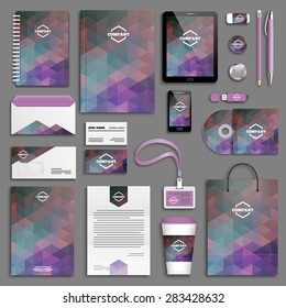 Corporate identity template set. Business stationery mock-up with logo. Branding design. 