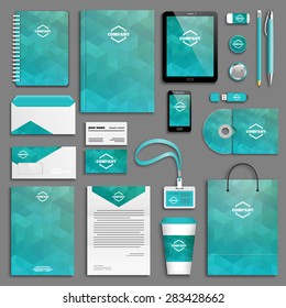 Corporate identity template set. Business stationery mock-up with logo. Branding design. 