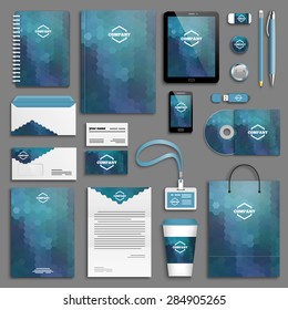 Corporate identity template set. Business stationery mock-up with logo. Branding design. 