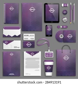 Corporate identity template set. Business stationery mock-up with logo. Branding design. 