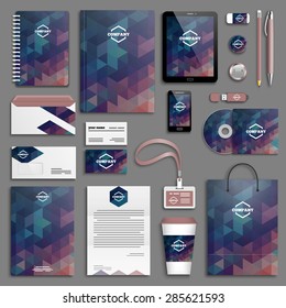 Corporate identity template set. Business stationery mock-up with logo. Branding design. 