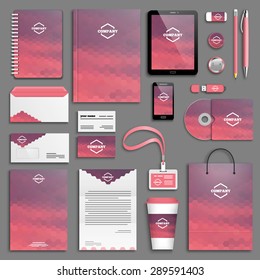 Corporate identity template set. Business stationery mock-up with logo. Branding design. 