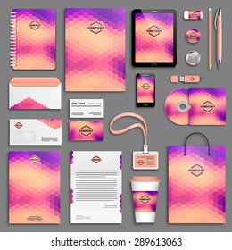 Corporate identity template set. Business stationery mock-up with logo. Branding design. 