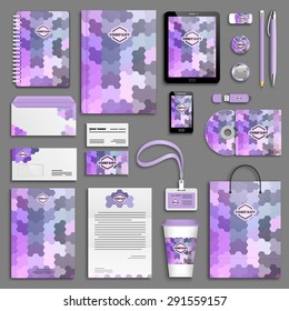 Corporate identity template set. Business stationery mock-up with logo. Branding design. 