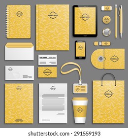 Corporate identity template set. Business stationery mock-up with logo. Branding design. 