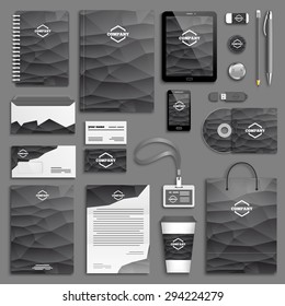 Corporate identity template set. Business stationery mock-up with logo. Branding design. Geometric background.