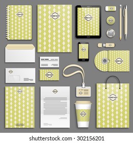 Corporate identity template set. Business stationery mock-up with logo. Branding design. 