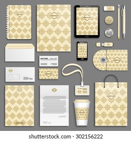 Corporate identity template set. Business stationery mock-up with logo. Branding design. 