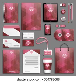 Corporate identity template set. Business stationery mock-up with logo. Branding design. 