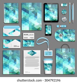 Corporate identity template set. Business stationery mock-up with logo. Branding design. 